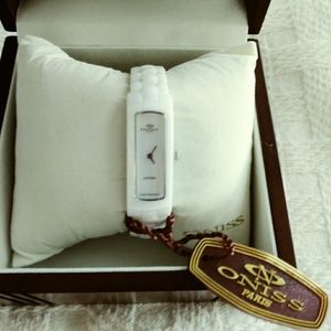 ONISS White Ceramic Tank Watch
